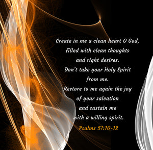 Create in me a clean heart O God-1 -(Canvas Print in unglass frame) Free Shipping