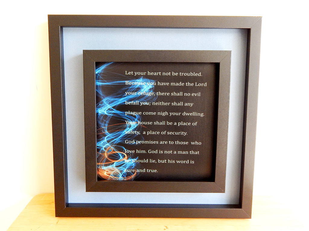 Let Your Heart Not Be Troubled... (Canvas Print in unglass frame) Free Shipping