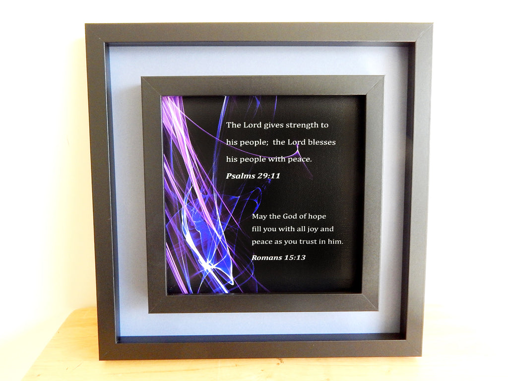 The Lord Gives Strength To His People... (Canvas Print in unglass frame) Free Shipping