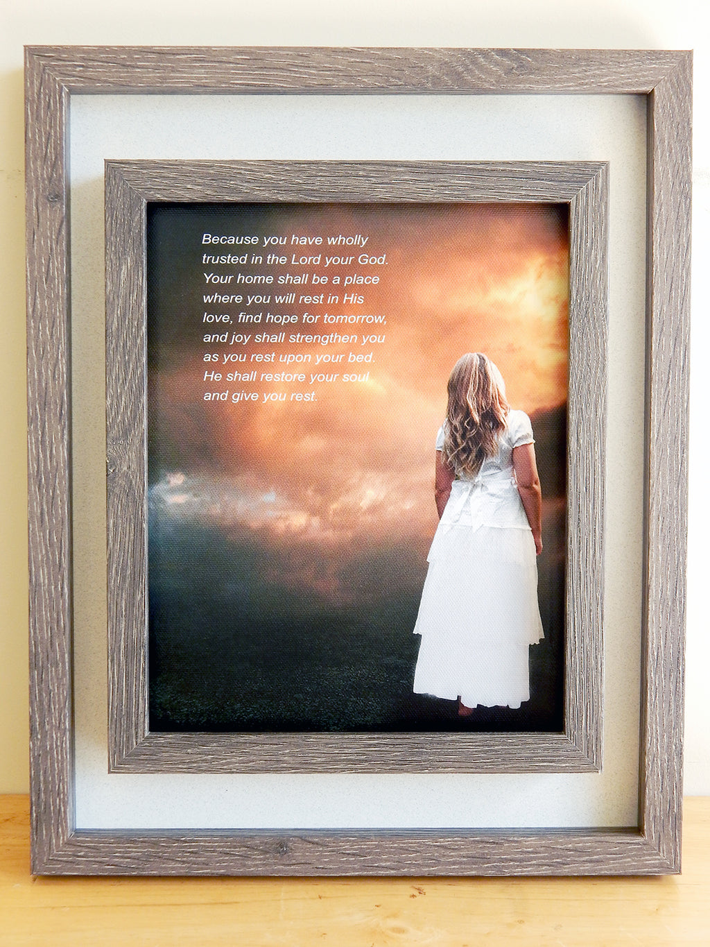 HE SHALL RESTORE YOUR SOUL -(Canvas Print in unglass frame) Free Shipping