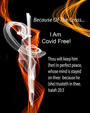 I Am Free... Series -I AM COVID FREE -(Print in glass frame) Free Shipping