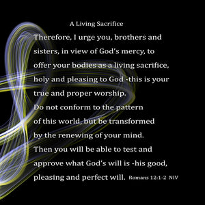 A Living Sacrifice... (Canvas Print in unglass frame) Free Shipping