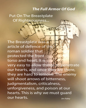 Full Armor Of God... Series -BREASTPLATE OF RIGHTEOUSNESS -(Canvas Print in unglass frame) Free Shipping