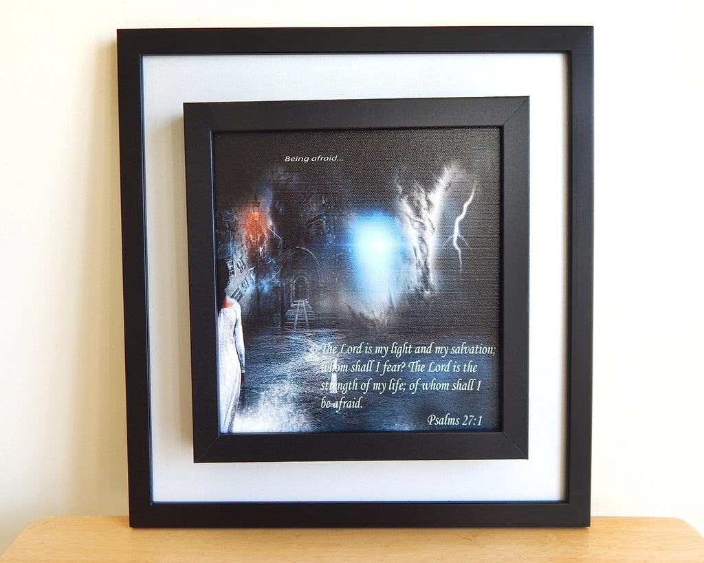 Whom Shall I Fear... (Canvas Print in unglass frame) Free Shipping