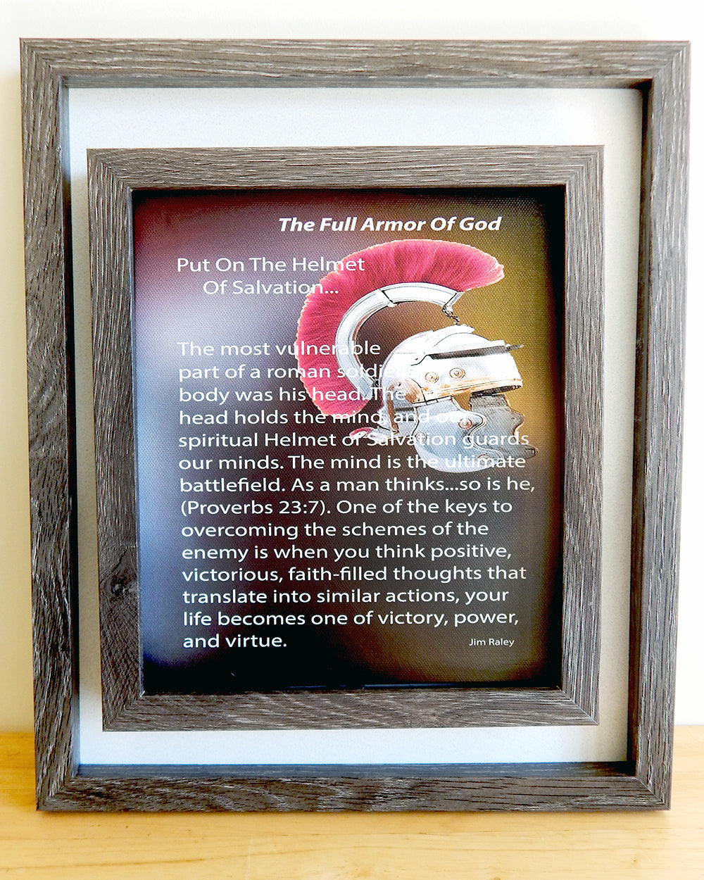 Full Armor Of God... Series -HELMET OF SALVATION -(Canvas Print in unglass frame) Free Shipping