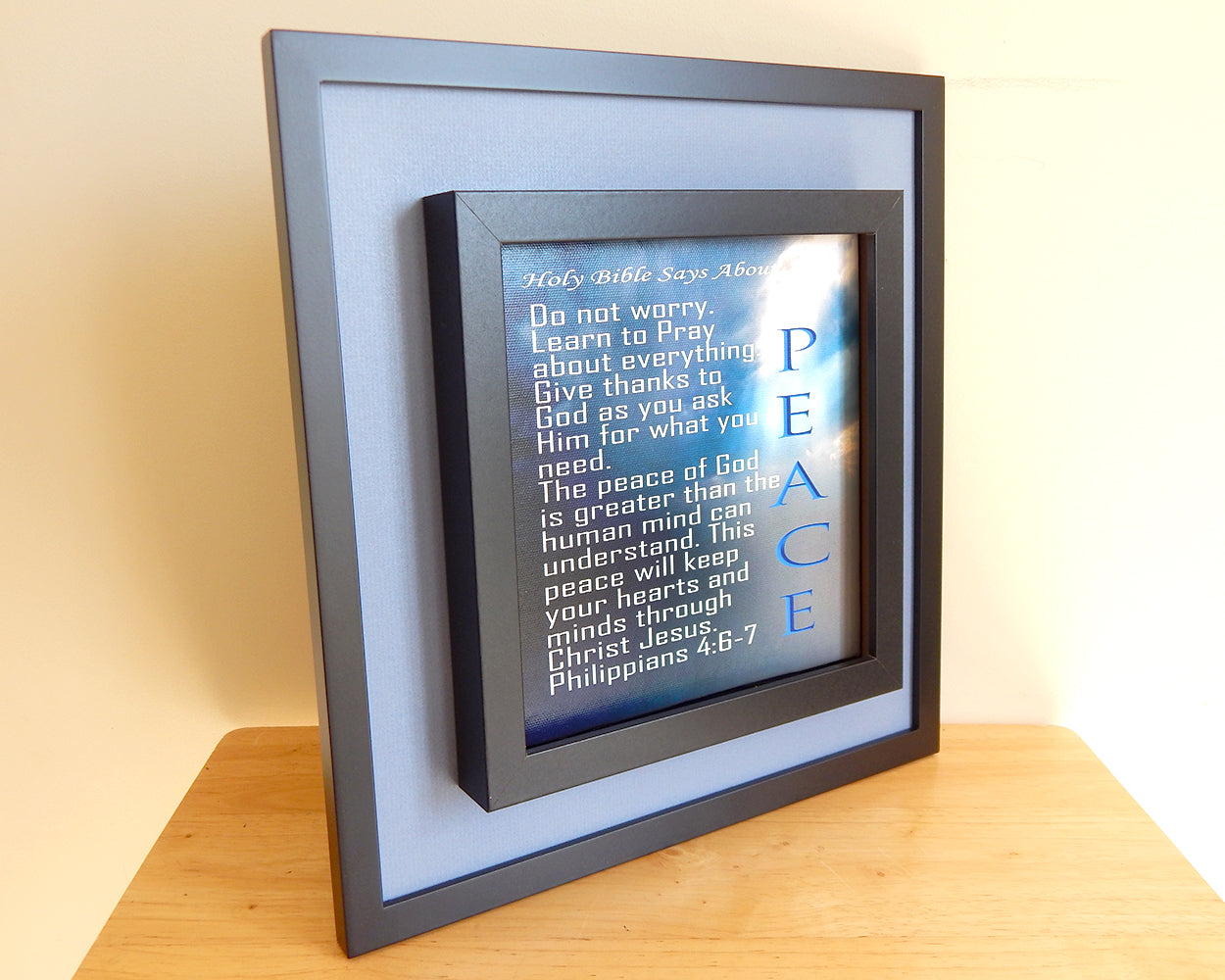 Holy Bible Says About... Series -Peace (Canvas Print in unglass frame) Free Shipping