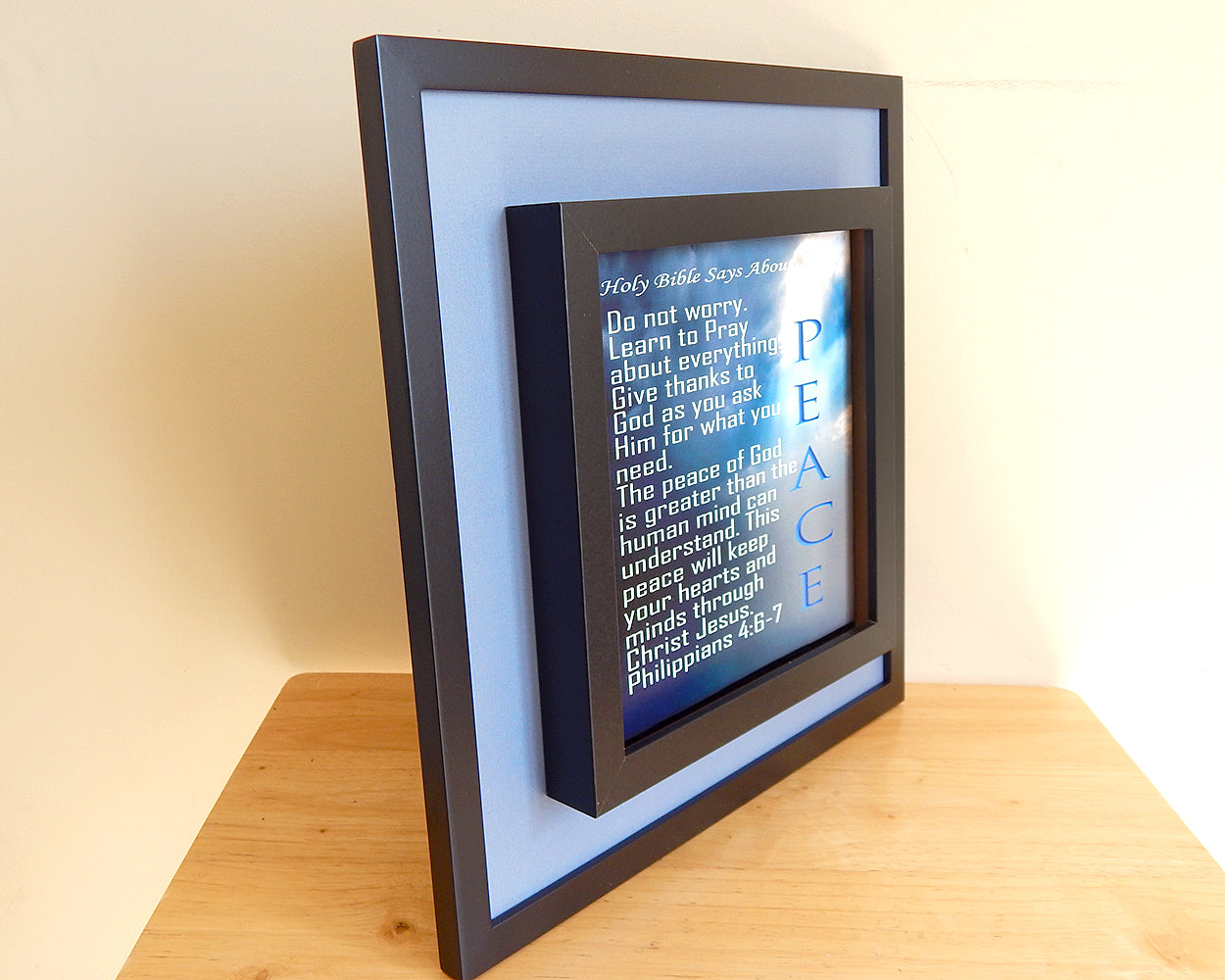 Holy Bible Says About... Series -Peace (Canvas Print in unglass frame) Free Shipping