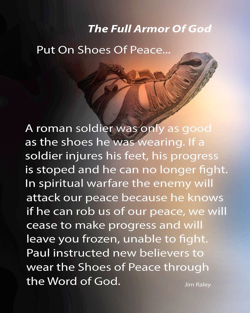 Full Armor Of God... Series -SHOES OF PEACE- (Canvas Print in unglass frame) Free Shipping