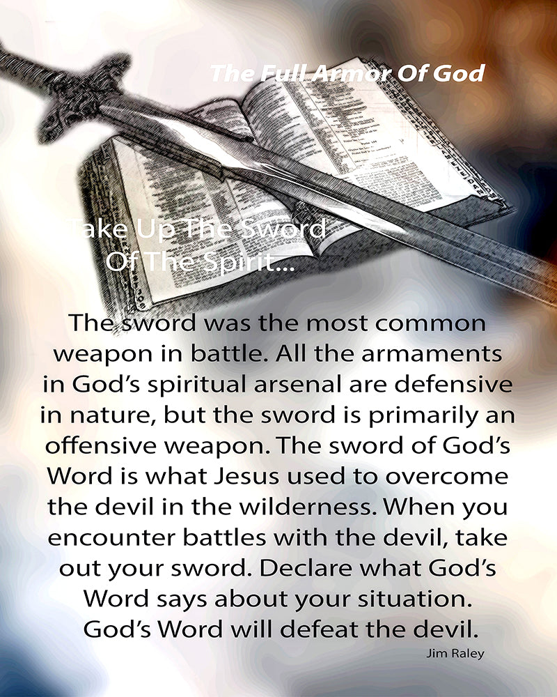 Full Armor Of God... Series -SWORD OF THE SPIRIT -(Canvas Print in unglass frame) Free Shipping